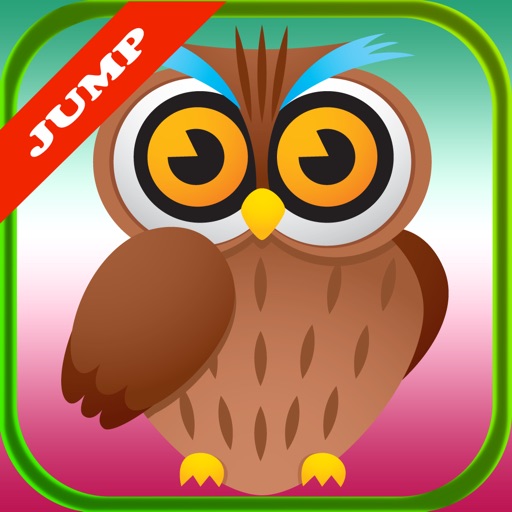 Happy owl jump icon