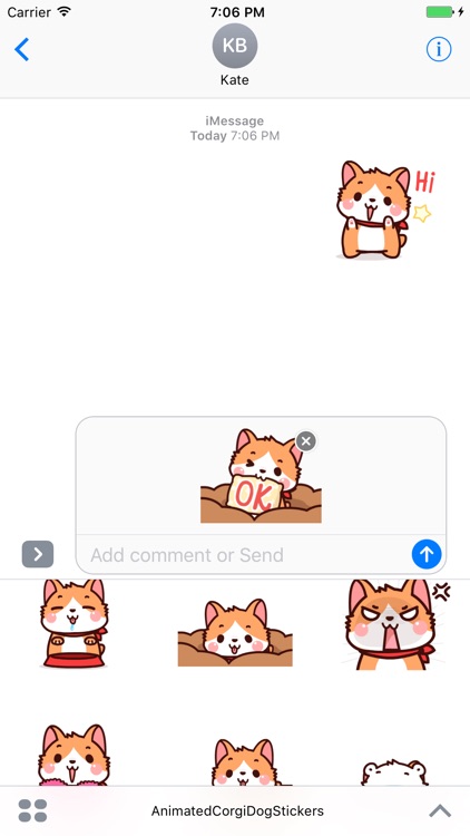 Animated Corgi Dog Stickers