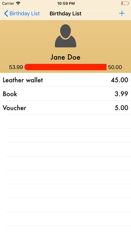 Xmas & Birthday Gift List