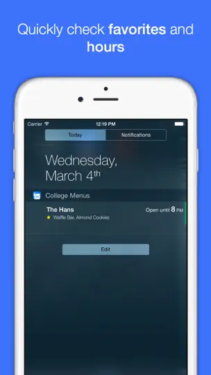College Menus iPhone Ekran Görüntüsü 3