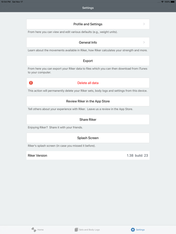 Riker iPad screenshot 5 - Health & Fitness app