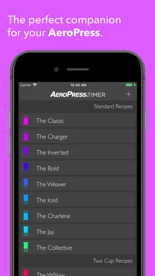 Capture d'écran de AeroPress Timer sur iPhone 1