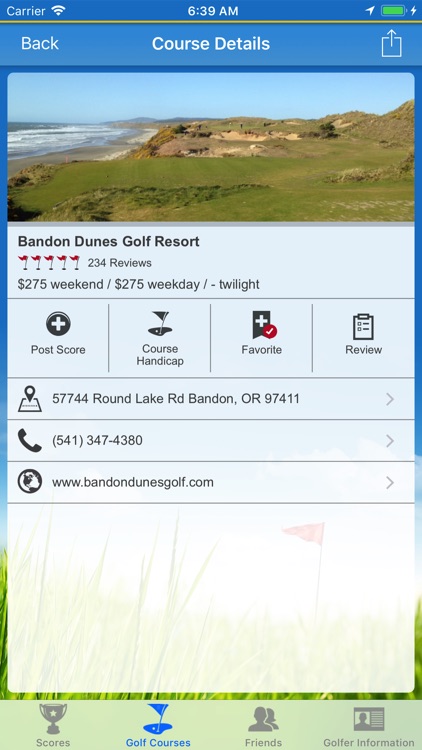 Diablo Golf Handicap Tracker