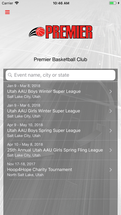 Screenshot #1 pour Premier Basketball Club