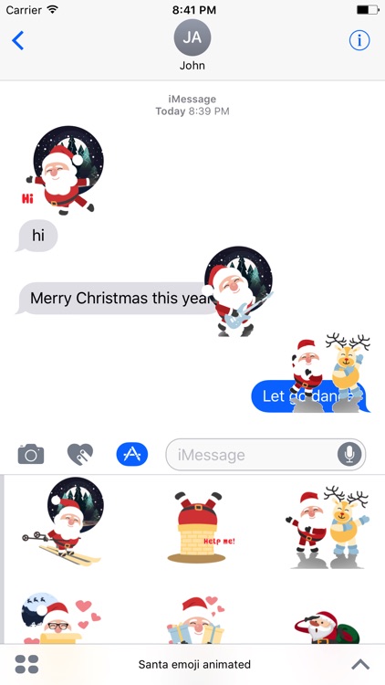 Santa emoji animated sticker