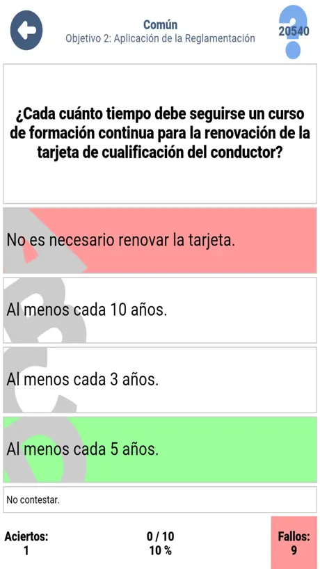 Examen CAP Mercancías España