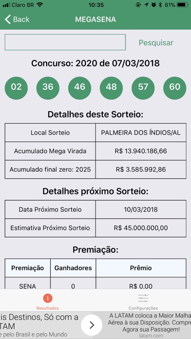 Resultados das Loterias screenshot 2