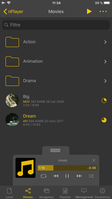 Screenshot #1 pour nPlayer Lite