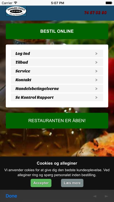 Varnæs Pizza aabenraa screenshot 2