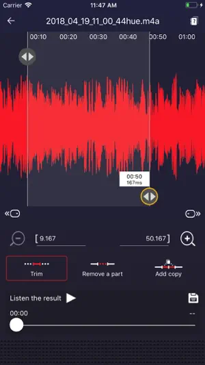 Voice recorder: Audio editor screenshot 2
