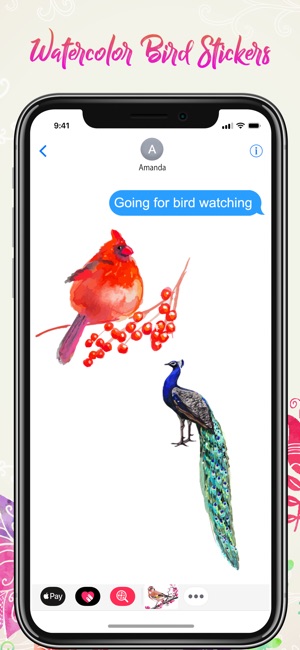 Watercolor Bids Art Stickers(圖4)-速報App
