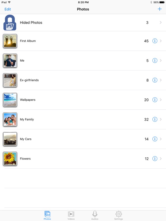 Screenshots of HiCalculator Hide Private Photo.s & Video.s - Password Lock Picture Album Vault & Keep Personal Privacy for iPad