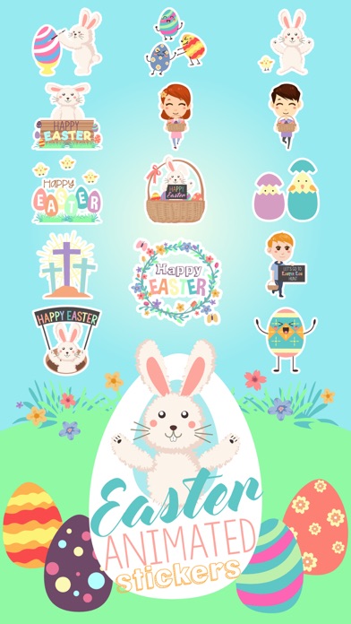 Cute Easter Animated Stickers app screenshot