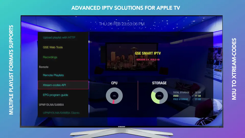 Captura de pantalla de GSE SMART IPTV PRO en iPhone 1