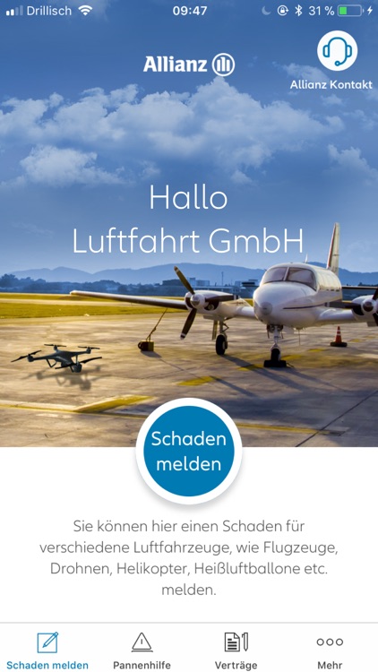 Luftfahrt Schaden