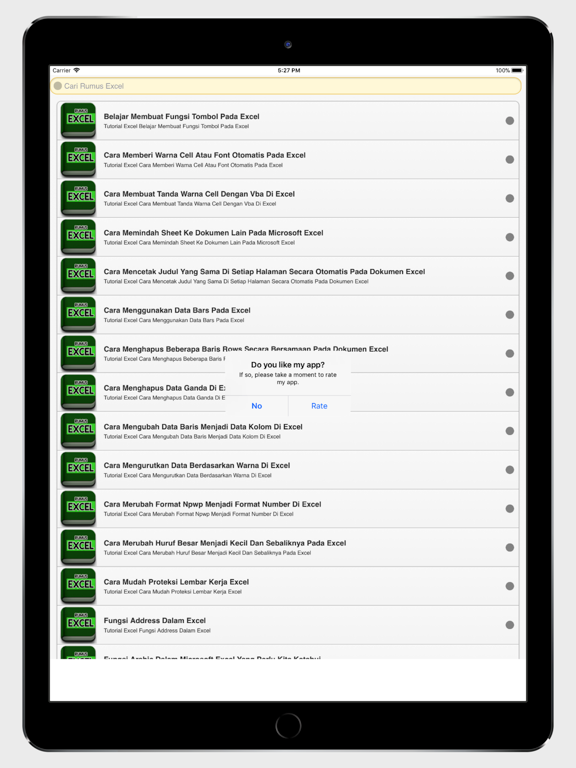 Rumus Excel iPad screenshot