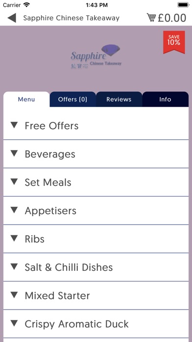 Sapphire Chinese Takeaway screenshot 2