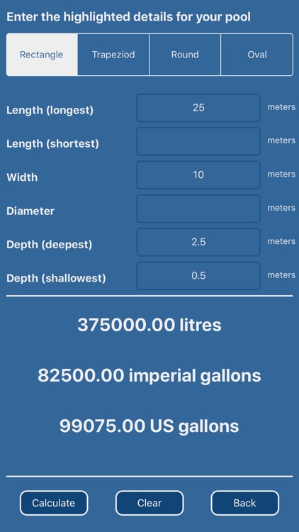 Pool Chemical & Volume Calc