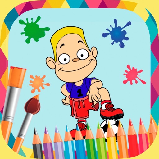 Football paint coloring book icon