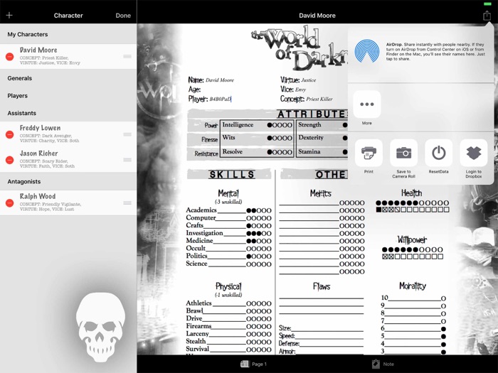 Real Sheet NWOD Human ∞