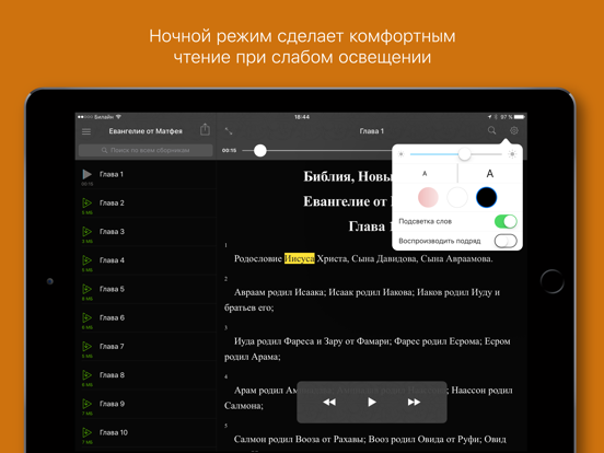 Евангелие от Матфея iPad screenshot 4 - Book app