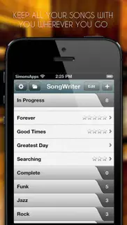 song-writer lite: write lyrics iphone screenshot 1