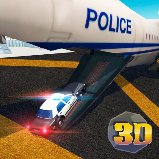 Police Plane Car Transporter Icon