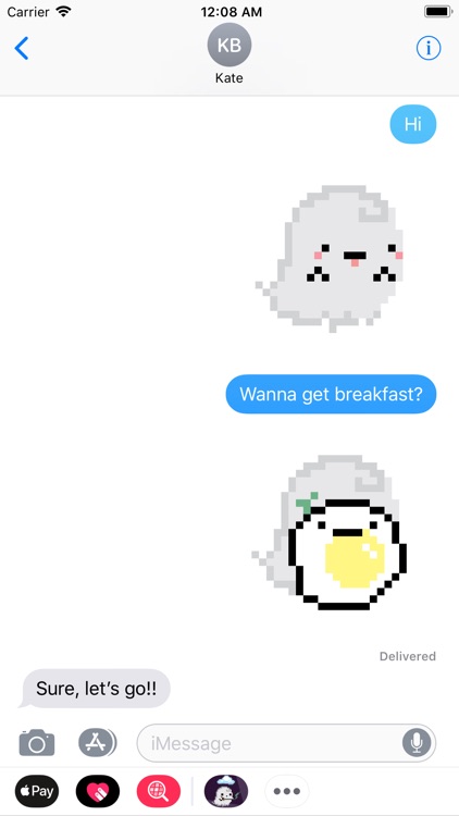 Kawaii Pixel Ghost Stickers