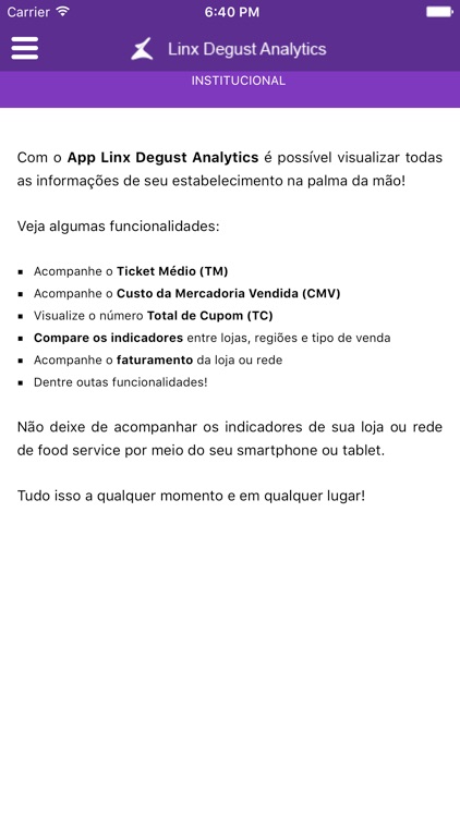 Linx Degust Analytics