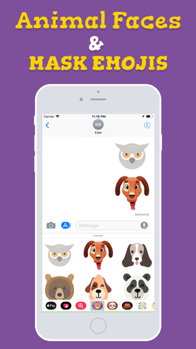 Animal Faces & Masks Emojis screenshot 4