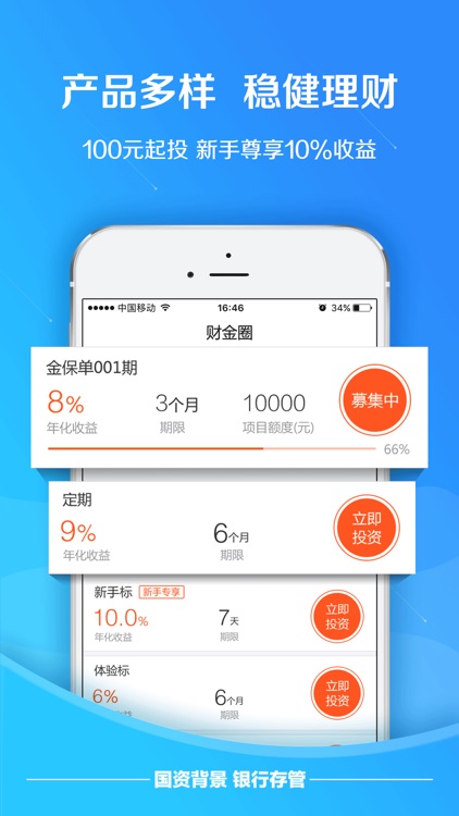 财金圈-12%年化收益理财平台