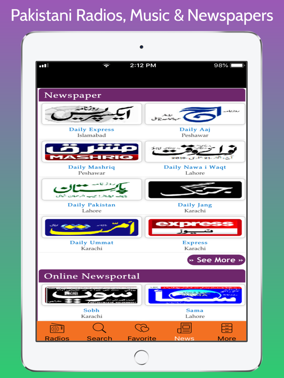 Pakistani Radios, Music & News iPad screenshot 8 - Music app
