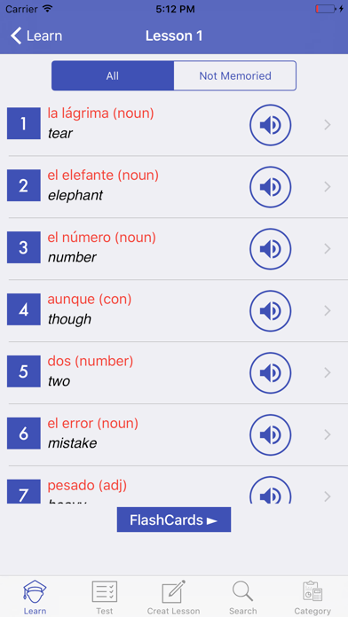 Screenshot #2 pour Spanish Vocabulary