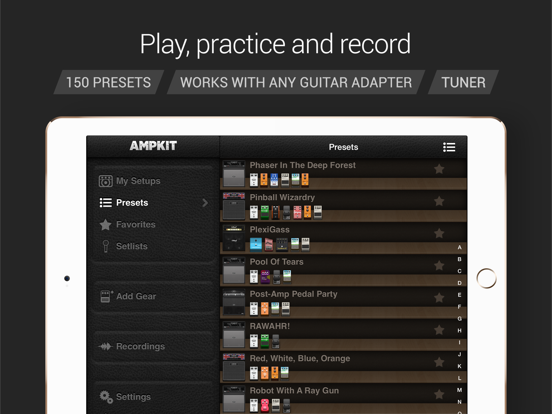 AmpKit+ guitar amps & pedals iPad app afbeelding 2