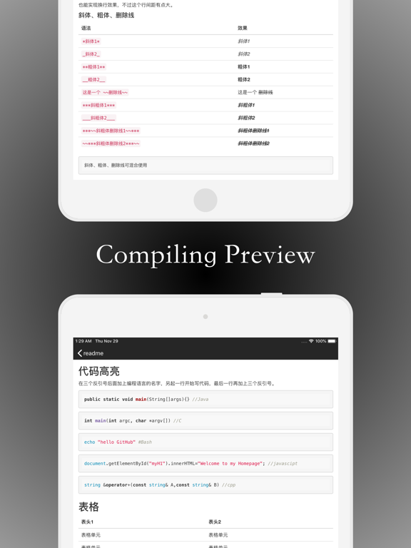 Markdown Notes iPad screenshot