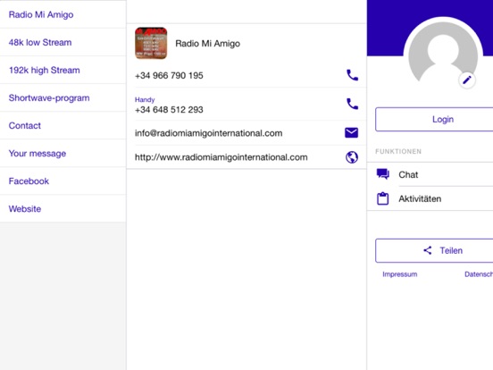 radiomiamigo iPad screenshot