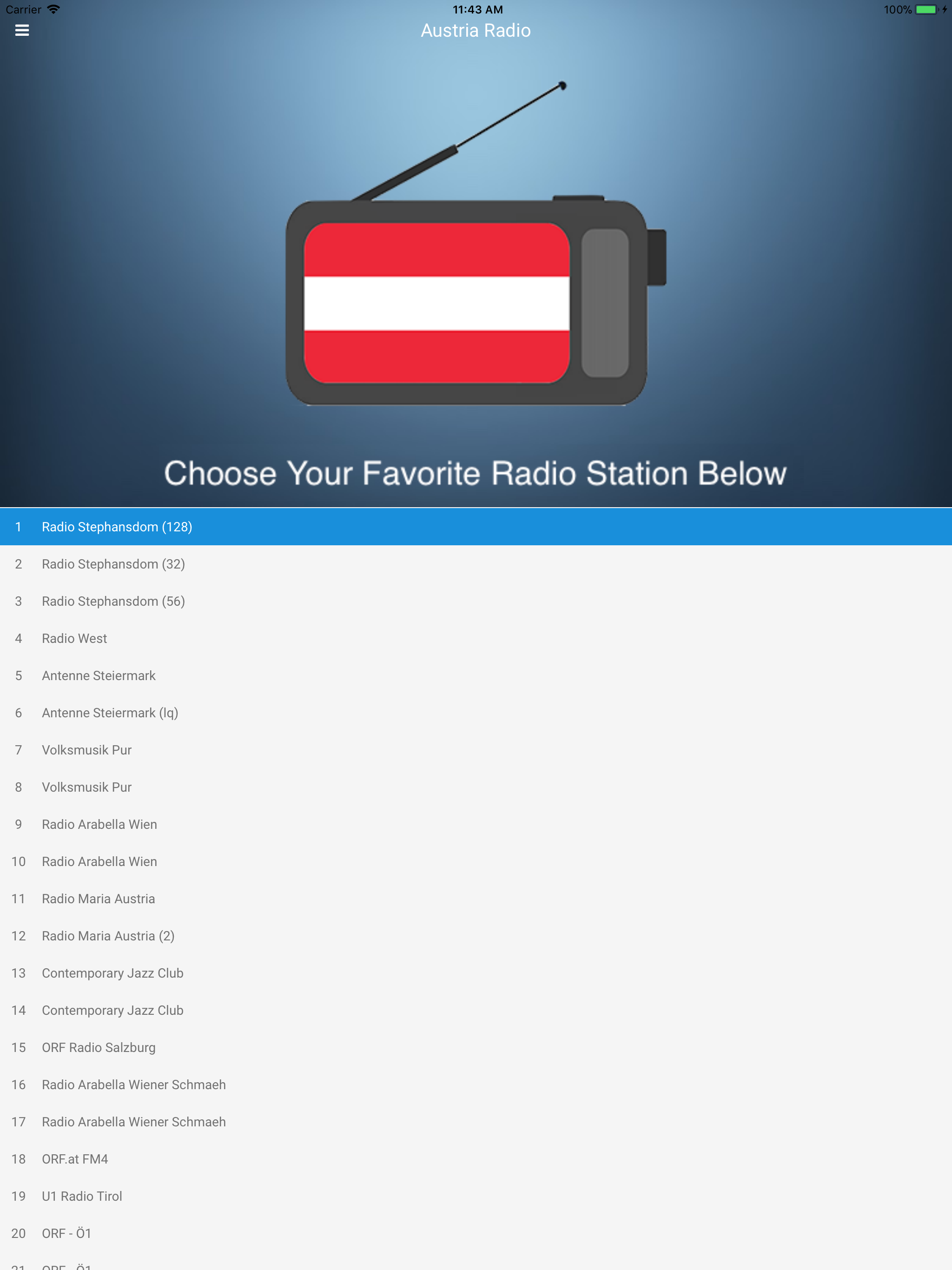 Austria Radio FM: Österreich