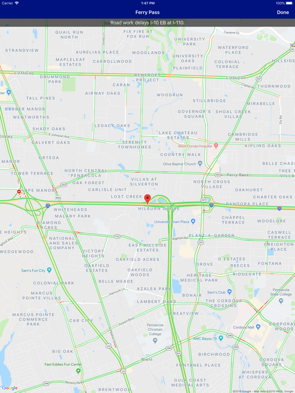 Pensacola Traffic iPad screenshot 2 - Navigation app