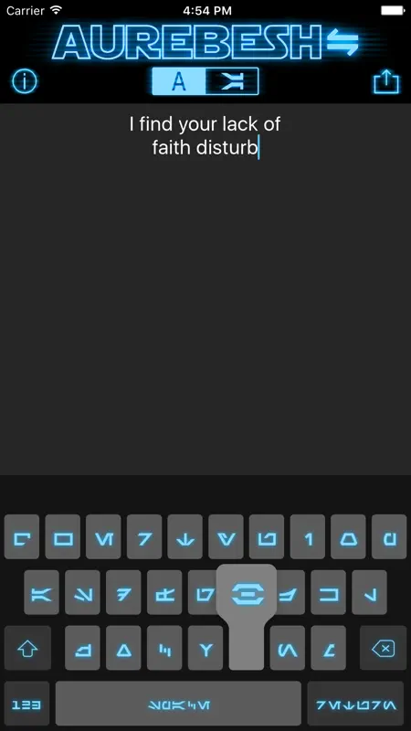Aurebesh IO (no ads) screenshot 1 of 5