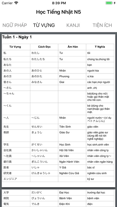 Học Tiếng Nhật N5 screenshot 2