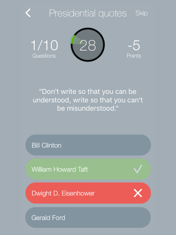 Screenshot #6 pour United States Presidents Quiz