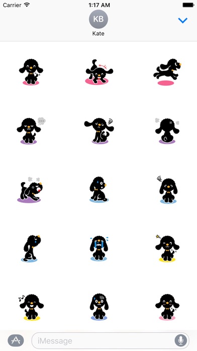 Black Toy Poodle Dog Sticker screenshot 2