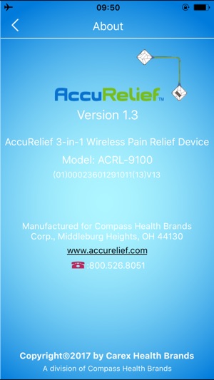 AccuRelief Wireless Pain Relief Device with Remote and Mobile App