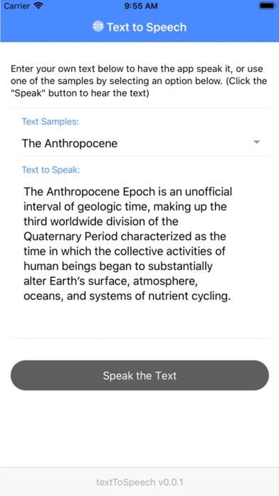 Text to Speech DK Test app screenshot
