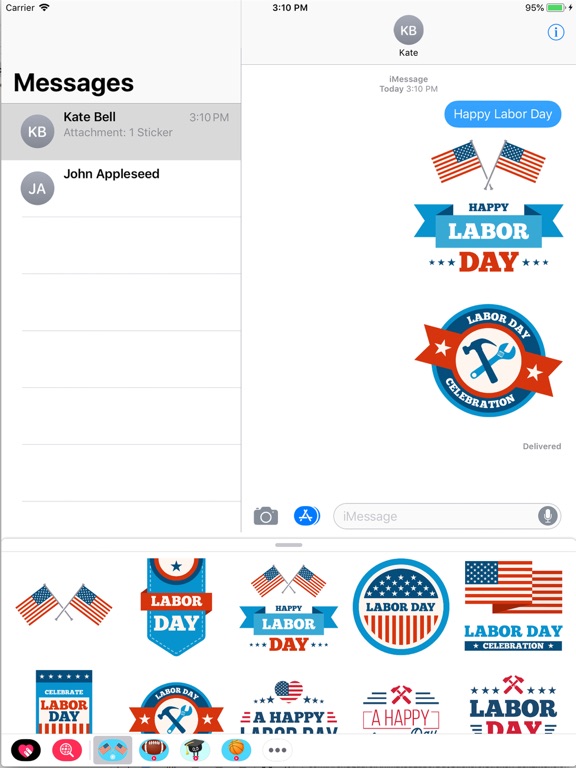 Animated Labor Day Stickers screenshot 2