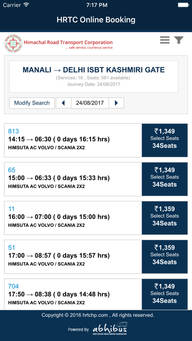 Screenshot 3 of HRTC Online Booking Official App