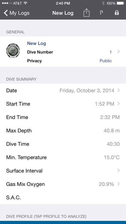 divePAL for iPhone