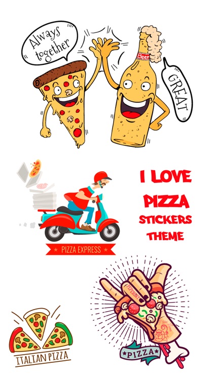 Pizza sticker pack I Love Pizza stickers