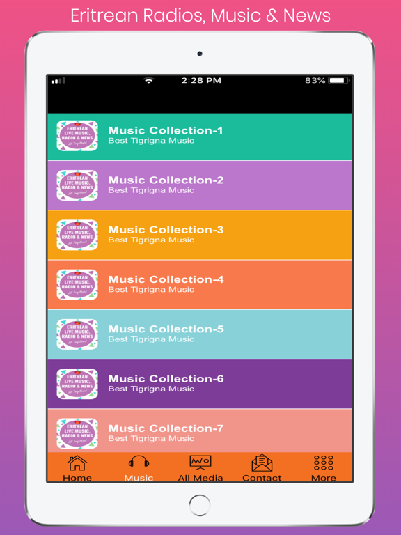 Eritrean Radios, Music & News iPad screenshot 5 - Music app