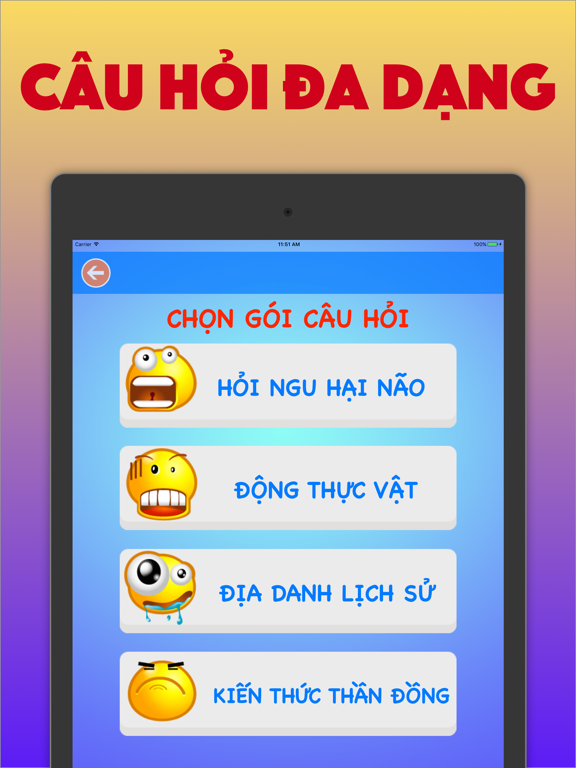 Screenshot #5 pour Hỏi ngu - Đố vui hại não theo chủ đề